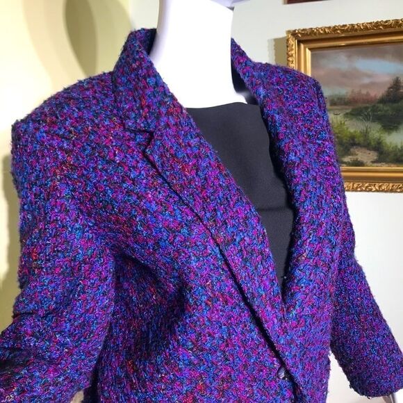 Vintage Retro Multi-Colour Wool Tweed Jacket - Picture 6 of 10